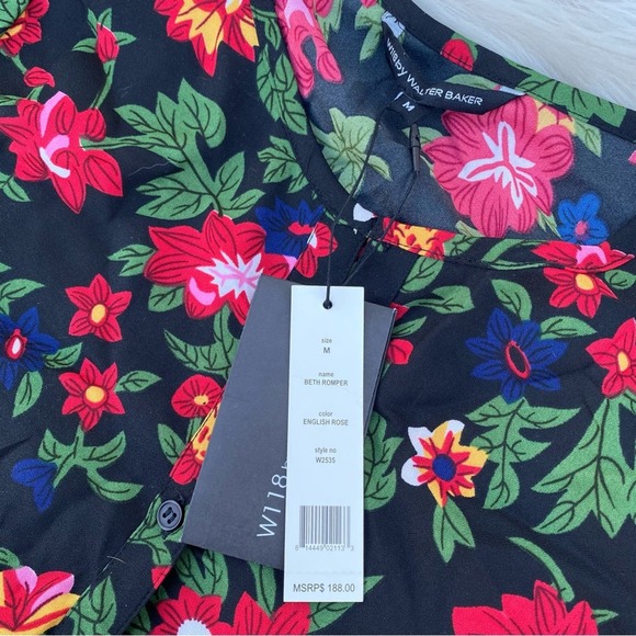 W118 by Walter Baker English Rose Beth Romper/Jumpsuit medium - Picture 3 of 5